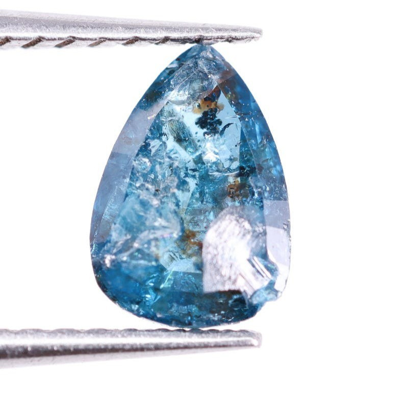 Diamante suelto en forma de pera y sal azul natural de 0,34 quilates para joy...