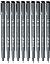 0.3 Mm Pigment Liner Fineliner Sketching Drawing Drafting Pens Pack Of 10