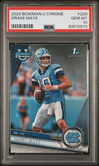 2023 Bowman University Chrome 1st-Drake Maye #200 PSA 10