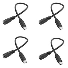 4 Pcs 7.8 In 22AWG 5.5x2.1mm DC Female To USBC Male 5V 3A Power Cables