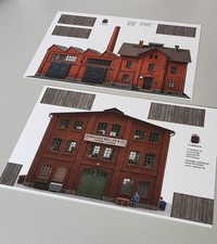 Modellbahnhintergrund 2er Set Gewerbe mit Fab...