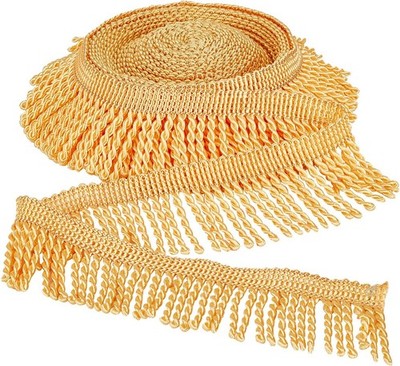 PandaHall Fransenbesatz, 11 Yards 2-1/4 Zoll Goldbarren Vorhang Fransen
