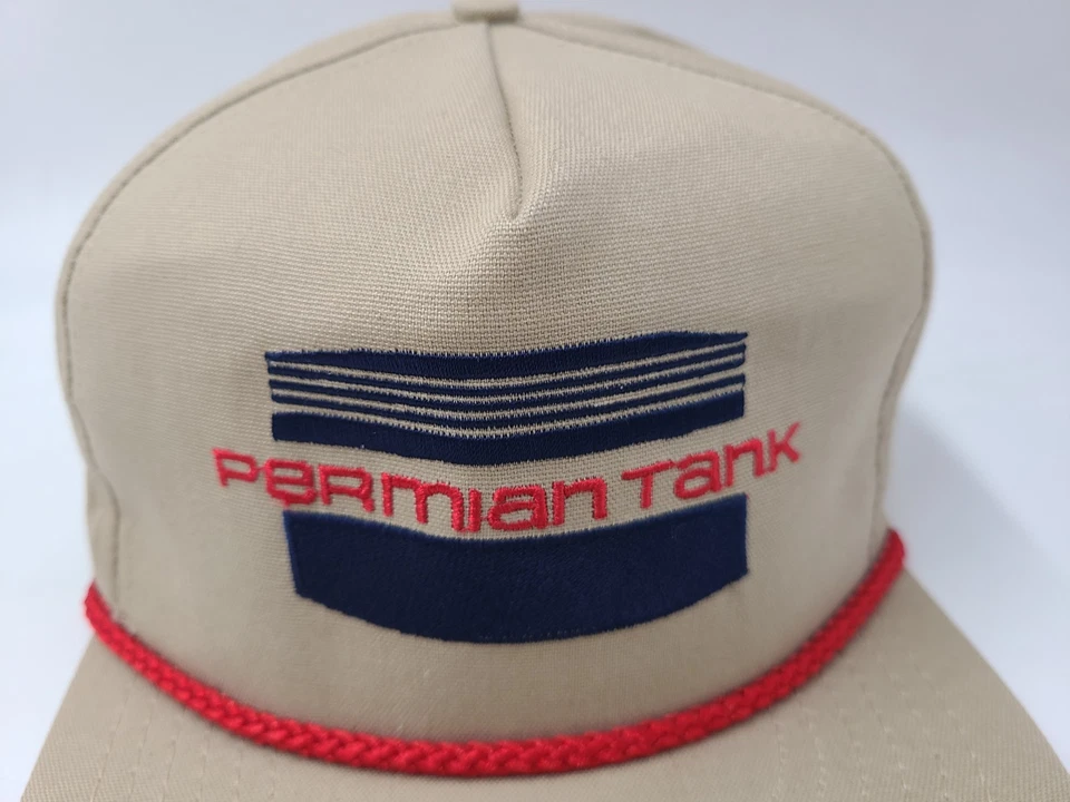 Gorra ajustable con correa de cuerda de tanque Pérmico vintage fabricación hombres beige Foto 4 de 4