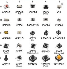 Assorted micro switch push button Tact touch Switches SMD DIP Reset Mini Leaf Sw