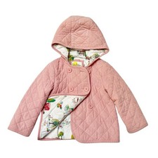 Mini Boden EUC Pink Corduroy Quilted Farm Jacket 2-3 Years