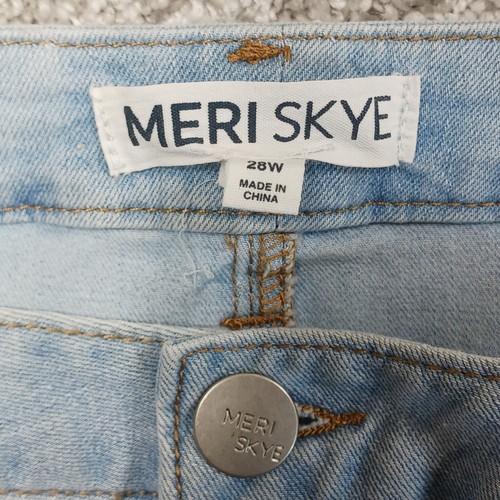 Pantalones de mezclilla Meri Skye para mujer 28 W lavado ligero sostenible elásticos tallas grandes manchas - Imagen 13 de 15