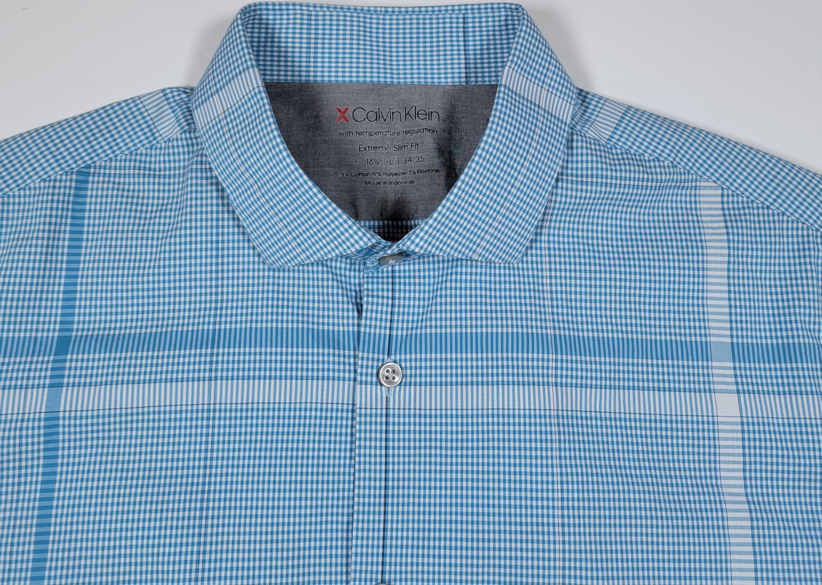 Calvin Klein Mens 16-16.5 / 34/35  Long Sleeve Xtreme Slim Fit Dress Shirt  thumbnail 3