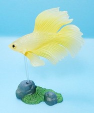 Stasto Yellow halfmoon Betta Siamese Fighting Fish figure US seller New Part 1