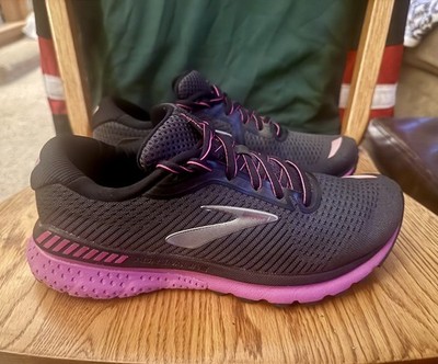 Brooks Adrenaline GTS 20 Low Women's Black Purple Mesh Running Sneakers Size 9.5