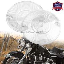 2x Clear Turn Signal Light Lens Cover For Harley Touring Electra Glides 1986-UP