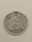1856 Seated Liberty Silver Quarter 25c