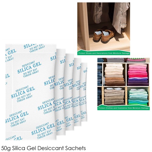 Silica Gel Packets 1/10/20/50/100g Moisture Absorber Desiccant Food Grade Sachet - Picture 10 of 21