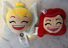 Disney Store Emoji Plush Tinkerbell 6" and Ariel 5" - Lot of 2