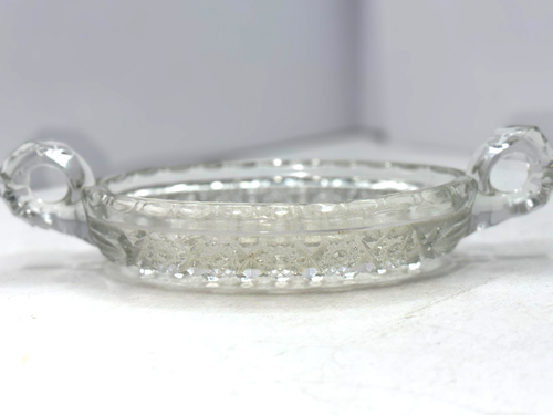 Vintage Imperial Glass Bowl NuCut Cut Crystal Candy Nut Relish Dish Daisy Button - Afbeelding 6 van 6