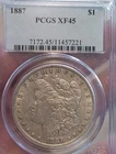 1887  $1 Morgan Silver Dollar PCGS XF 45 71 72.45/11 457221