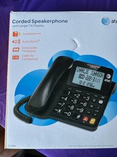 At T CL2940 Corded Phone with Speakerphone, Extra-Large Tilt Display, Black