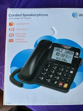 At&T CL2940 Corded Phone with Speakerphone, Extra-Large Tilt Display, Black