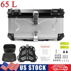 65L Motorcycle Top Case Tail Box Aluminum Trunk Luggage Storage Rear Tour Box US