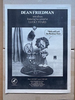 DEAN FRIEDMAN WELL WELL SAID THE ROCKING CHAIR POSTER SIZED original music press