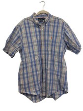 Ralph Lauren Classic Fit Mens XL Blue Multicolor Plaid Short Sleeve Button-Down