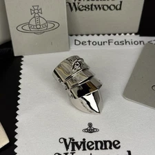 Vivienne Westwood Silver Metal Armor Ring Size 6-8 WITH BOX