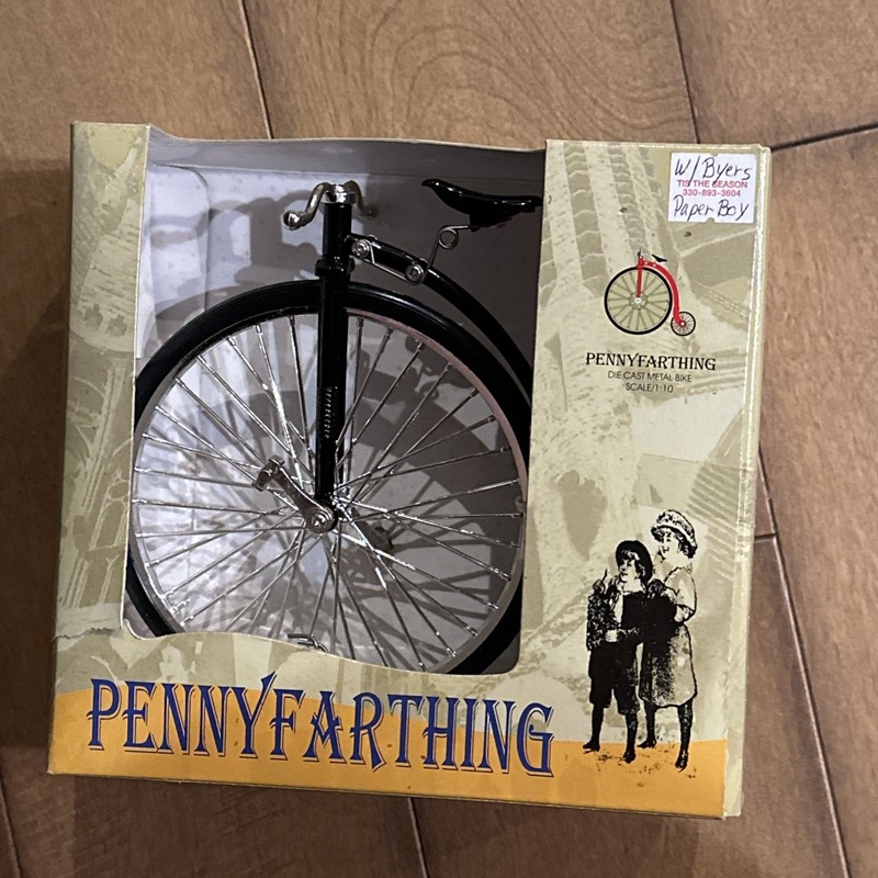 Penny Farthing Big Wheel Bicycle Black Die Cast Model 1:10