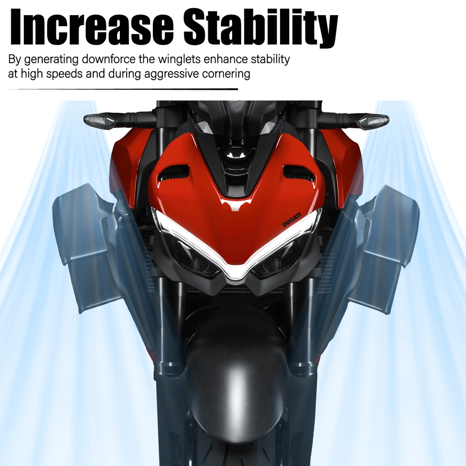 4X Alerón Fxed Winglets Alas Para DUCATI Streetfighter V2 V4 V4S V4SP 2020-2023 Foto 4 de 4