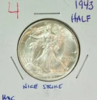 1943 Walking Liberty Half Dollar – Nice Strike – Free US Shipping