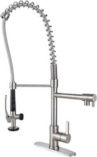 Commercial Kitchen Faucet Deck Mount with Pre-Rinse Sprayer 28" Height Solid