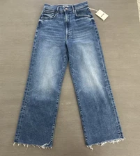Mother The Maven High Rise Wide Leg Ankle Fray Jeans in Bitchin Sz 26 NWT $258