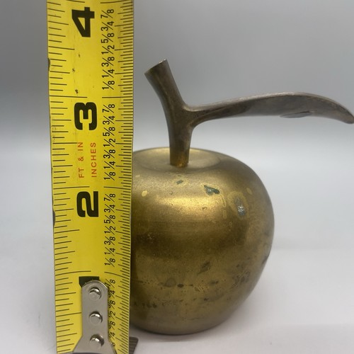 Fermacarte vintage ottone campana di mela Appr 3,25"H 2,5""W insegnante bibliotecario regalo - Foto 5 di 6