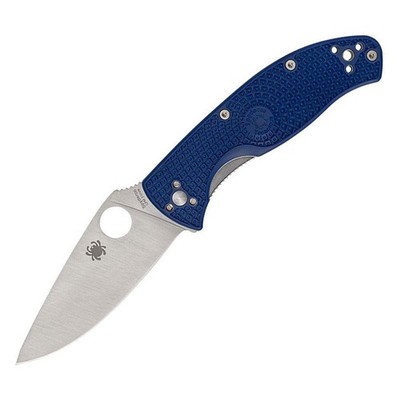 Spyderco Tenacious mit S35VN PlainEdge-Klinge, FRN-Griff in blau, Linerlock