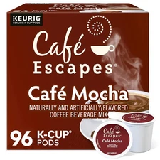 96 Count, Cafe Escapes Cafe Mocha Keurig Single-Serve K-Cup Pods