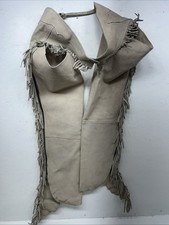 NOS Tan Show Chaps With Fringe Adjustable Waist 42  I-80