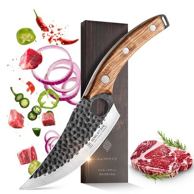 Chef Knife,Kitchen Knife for Boning,Cutting and Chopping,Hand Forged Butcher ...