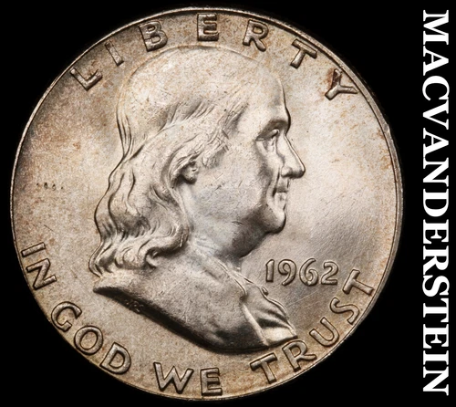 1962 Franklin Half Dollar- Choice Gem Brilliant Uncirculated+++ Luster #i7855