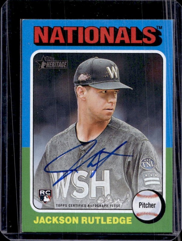 2024 Topps Heritage High Number Jackson Rutledge Real One Auto RC Rookie #ROA-JR