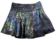 CVG Womens Medium Black Iridescent Snake Print Skirt Built-In Shorts back pocket