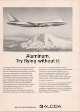 Alcoa 1980 Vintage Print Ad Aluminum Aviation Aircraft Metal Poster