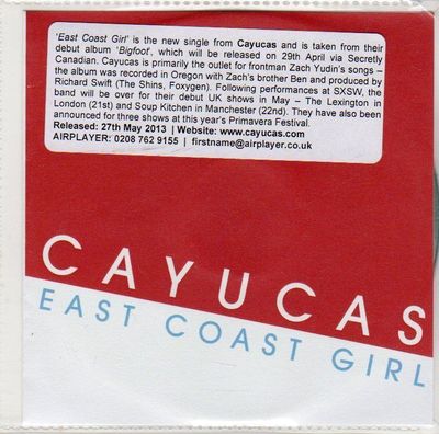 (ED435) Cayucas, East Coast Girl - 2013 DJ CD