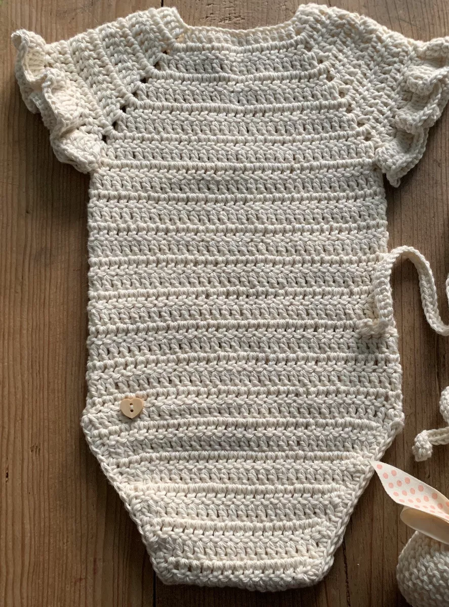 Ranita Body bebe Crochet Ganchillo Reci n Nacido Algod n Blanco