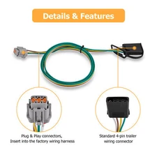 Trailer Wiring Harness 4-pin For 2005-2006 2007 2008 2009 2010 Nissan Pathfinder