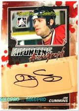 ITG IN THE GAME 2011 JIM CUMMINS NHL CHICAGO BLACKHAWKS #AJC ENFORCERS AUTOGRAPH