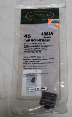 Weaver 45 Top Mount Base Gloss Black Springfield 03 / 03A3 - 48045 w/ screws