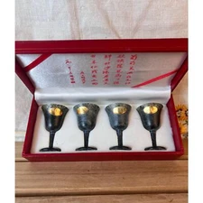 Set of 4 Jiu Quan Translucent Sake Glasses~ Luminous Cups~ New in Original Box