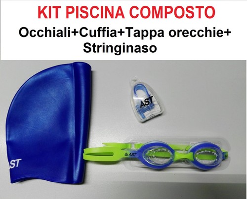 Occhialini Piscina Nuoto Mascherina Cuffia Tappa Orecchie e Stringinaso Ast  | eBay
