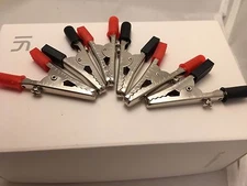 6 pc bare Alligator Clips with insulated tip heavy duty for electronic test DIY