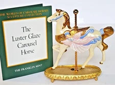 Franklin Mint World of Carousel Horses Luster Glaze Angel 24K Gold COA M1045