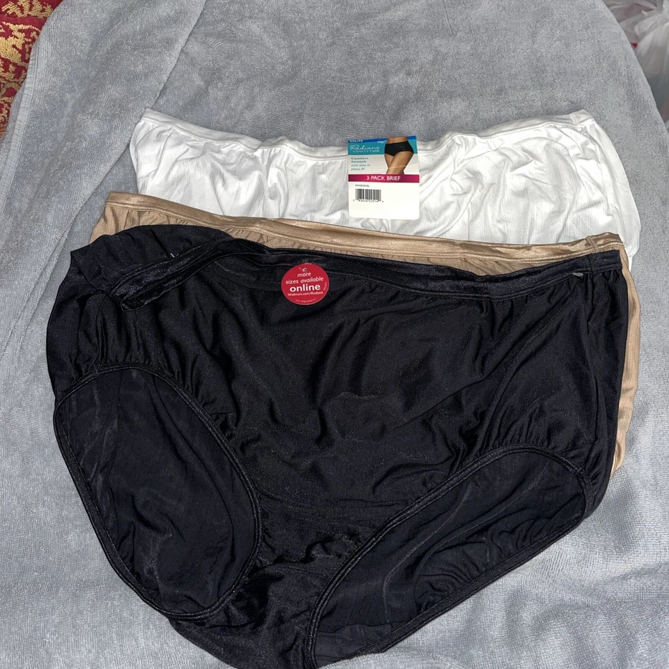 Vanity Fair Radiant ~ Bragas calzoncillos ropa interior para mujer 3 pares poliéster 5XL/12 Foto 2 de 2