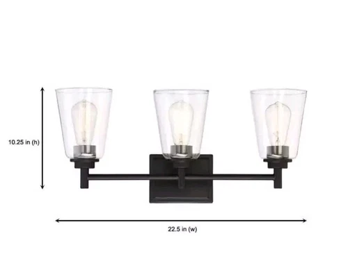 Designers Fountain Vanity Lighting 6.5"x5" Multi Mounting Clear Matte Black - Picture 3 of 3
